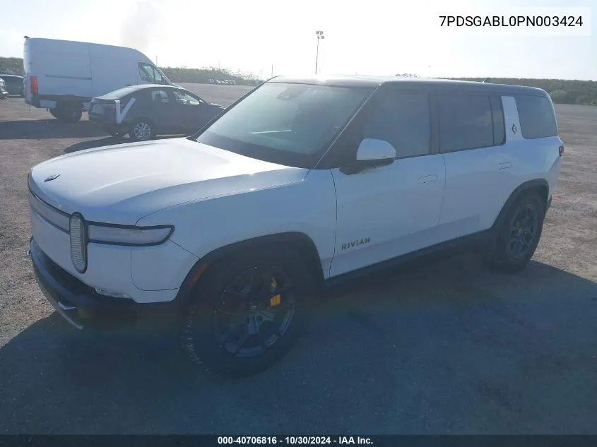 2023 Rivian R1S Launch Edition VIN: 7PDSGABL0PN003424 Lot: 40706816