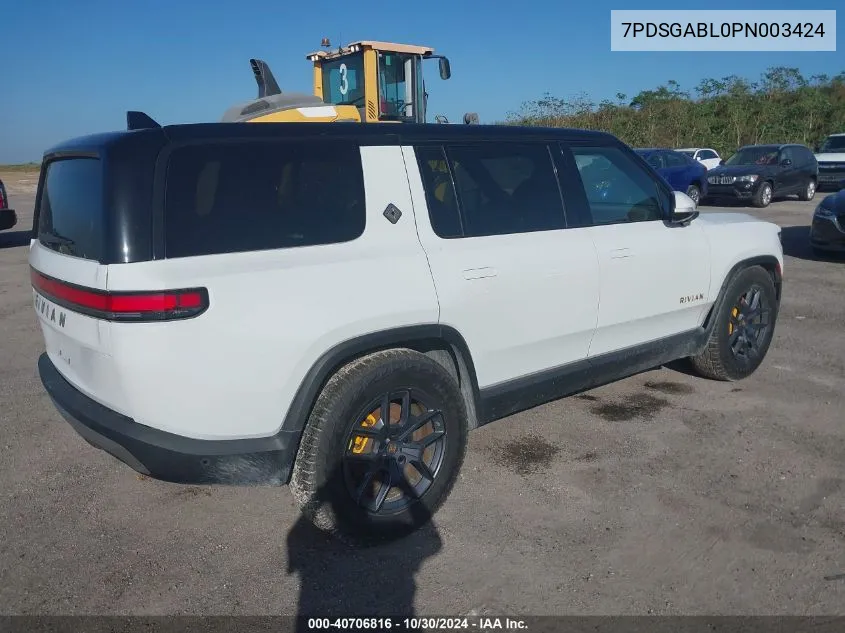 2023 Rivian R1S Launch Edition VIN: 7PDSGABL0PN003424 Lot: 40706816