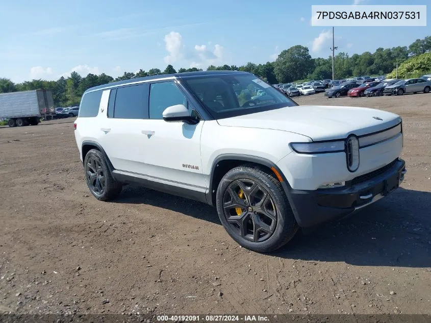 2024 Rivian R1S Adventure Quad Motor Large Pack VIN: 7PDSGABA4RN037531 Lot: 40192091