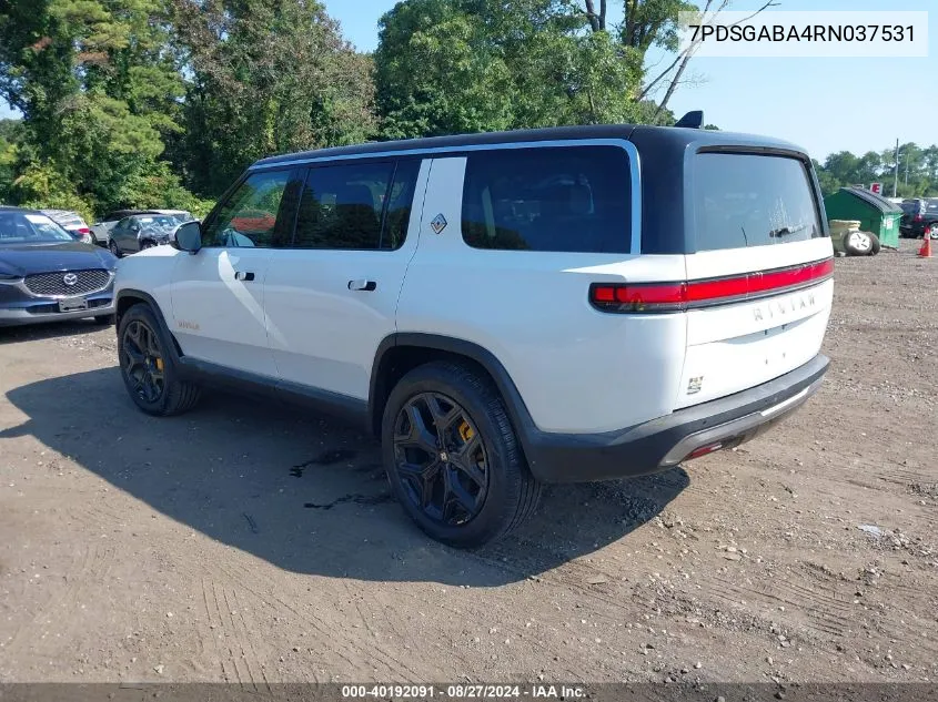 2024 Rivian R1S Adventure Quad Motor Large Pack VIN: 7PDSGABA4RN037531 Lot: 40192091