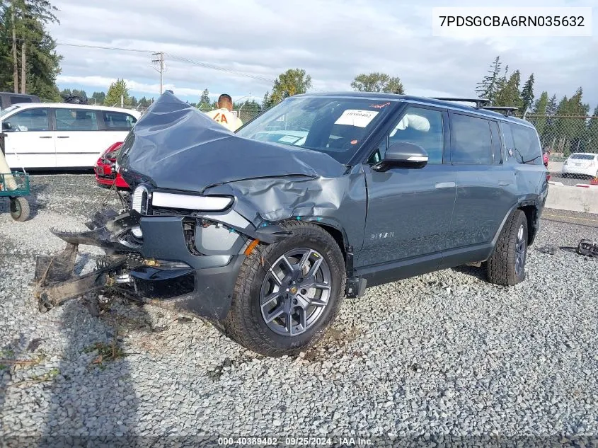 2024 Rivian R1S Adventure Dual Motor Max Pack/Adventure Dual Motor Perf Max Pack VIN: 7PDSGCBA6RN035632 Lot: 40389402