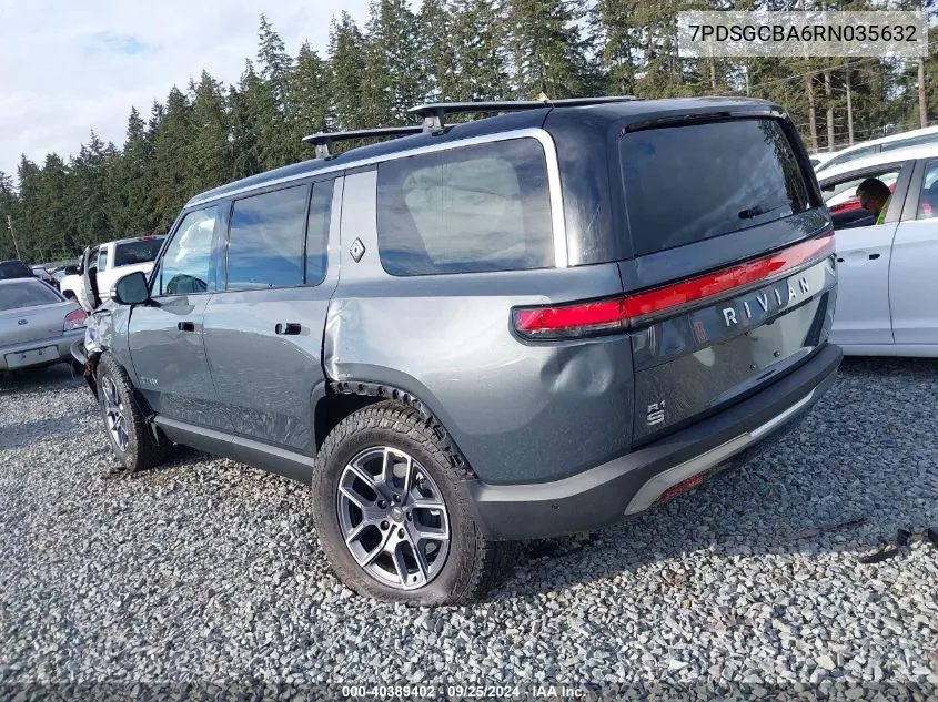 2024 Rivian R1S Adventure Dual Motor Max Pack/Adventure Dual Motor Perf Max Pack VIN: 7PDSGCBA6RN035632 Lot: 40389402