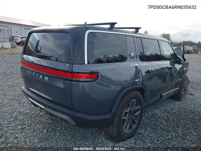 2024 Rivian R1S Adventure Dual Motor Max Pack/Adventure Dual Motor Perf Max Pack VIN: 7PDSGCBA6RN035632 Lot: 40389402