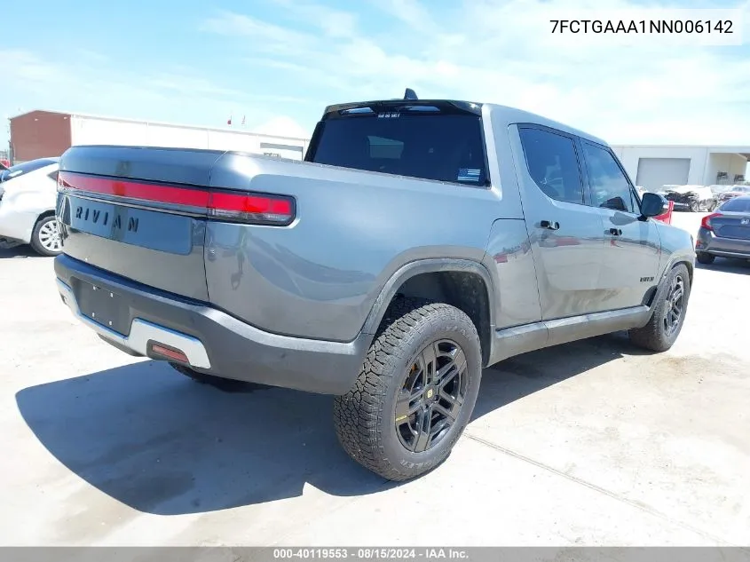 2022 Rivian R1T Adventure VIN: 7FCTGAAA1NN006142 Lot: 40119553