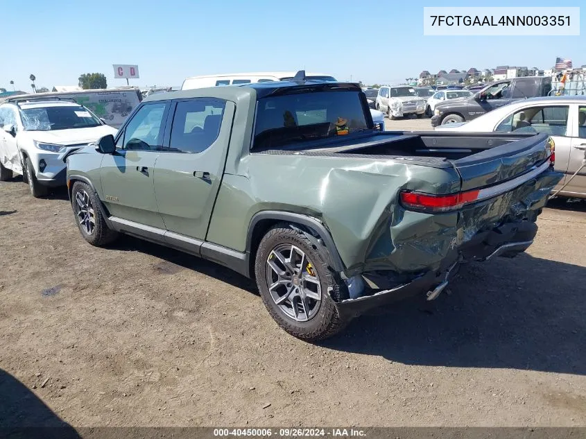 7FCTGAAL4NN003351 2022 Rivian R1T Launch Edition