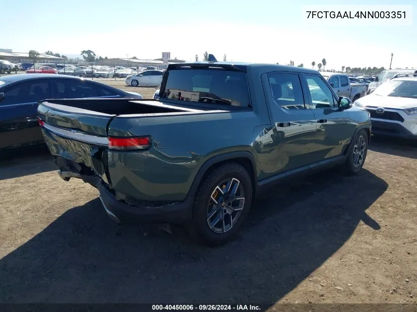 2022 Rivian R1T Launch Edition VIN: 7FCTGAAL4NN003351 Lot: 40450006