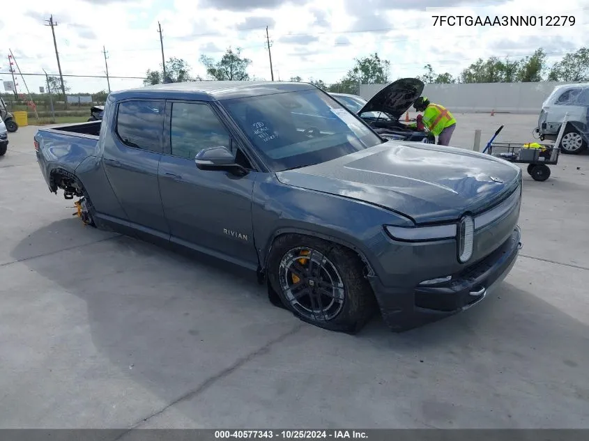 2022 Rivian R1T Adventure VIN: 7FCTGAAA3NN012279 Lot: 40577343