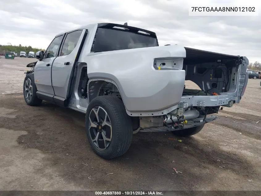 2022 Rivian R1T Adventure VIN: 7FCTGAAA8NN012102 Lot: 40697880