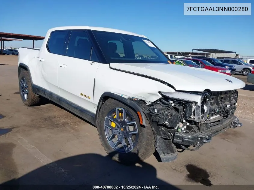 2022 Rivian R1T Launch Edition VIN: 7FCTGAAL3NN000280 Lot: 40708002