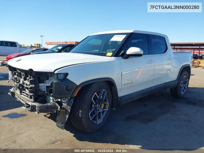 2022 Rivian R1T Launch Edition VIN: 7FCTGAAL3NN000280 Lot: 40708002