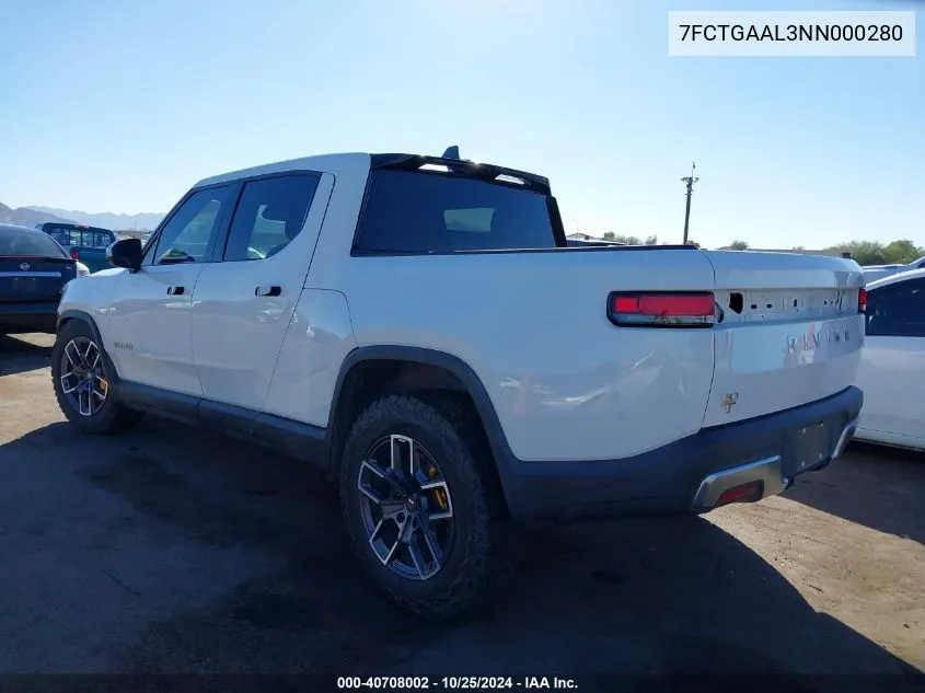 2022 Rivian R1T Launch Edition VIN: 7FCTGAAL3NN000280 Lot: 40708002