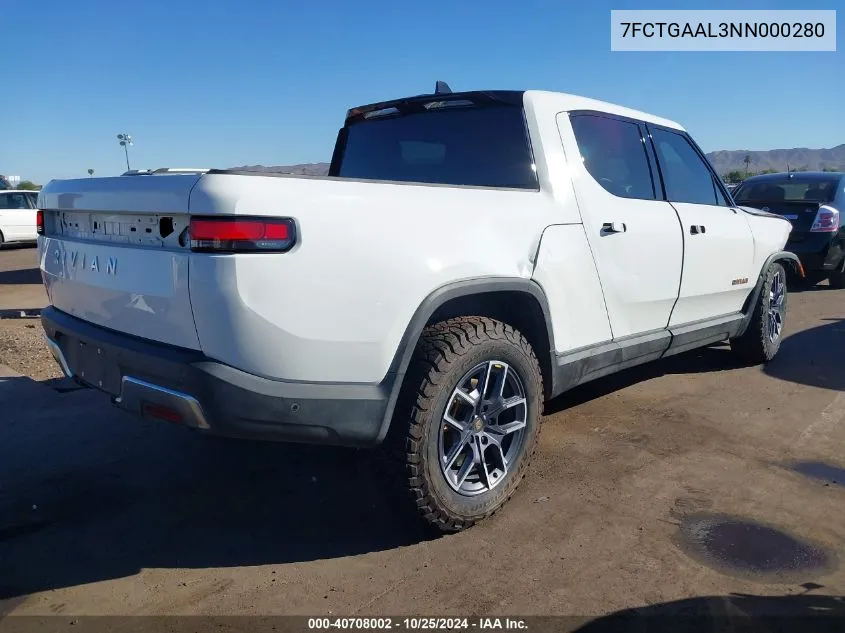 2022 Rivian R1T Launch Edition VIN: 7FCTGAAL3NN000280 Lot: 40708002