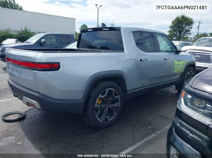 2023 Rivian R1T Adventure Quad Motor Large Pack VIN: 7FCTGAAA6PN021481 Lot: 40069348