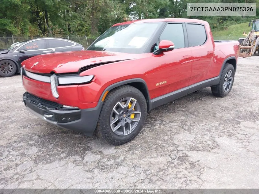 2023 Rivian R1T Adventure Quad Motor Large Pack VIN: 7FCTGAAA3PN025326 Lot: 40455538