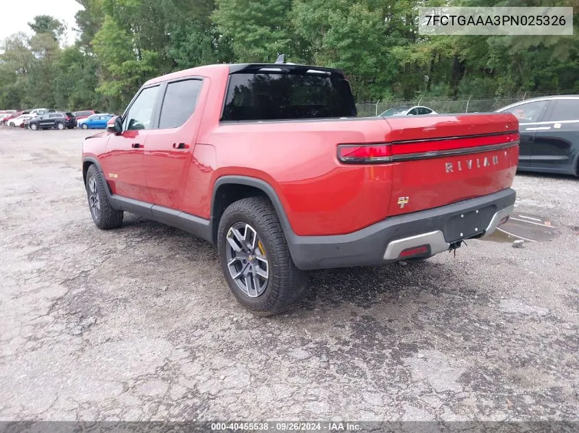 2023 Rivian R1T Adventure Quad Motor Large Pack VIN: 7FCTGAAA3PN025326 Lot: 40455538