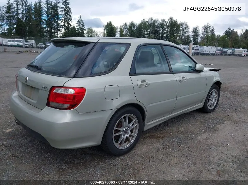 2005 Saab 9-2X Aero VIN: JF4GG22645G050978 Lot: 40276363