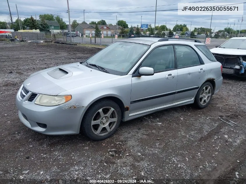 2005 Saab 9-2X Aero VIN: JF4GG22635G055671 Lot: 40426932