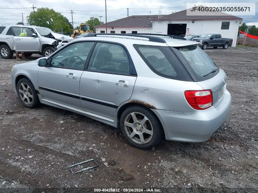 2005 Saab 9-2X Aero VIN: JF4GG22635G055671 Lot: 40426932