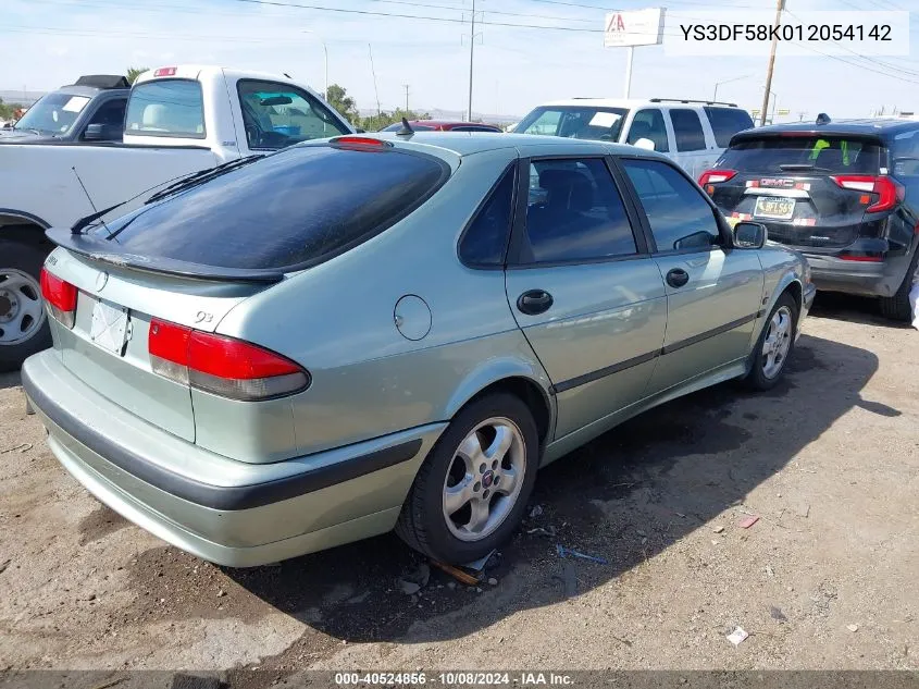 2001 Saab 9-3 Se VIN: YS3DF58K012054142 Lot: 40524856