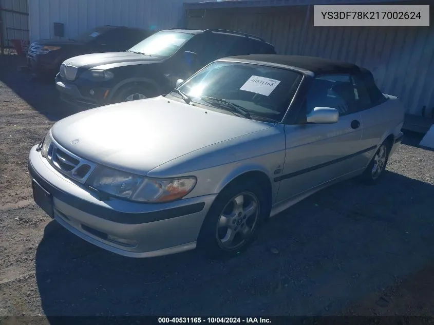 YS3DF78K217002624 2001 Saab 9-3 Se