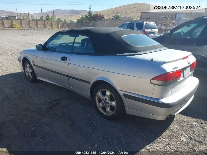 YS3DF78K217002624 2001 Saab 9-3 Se