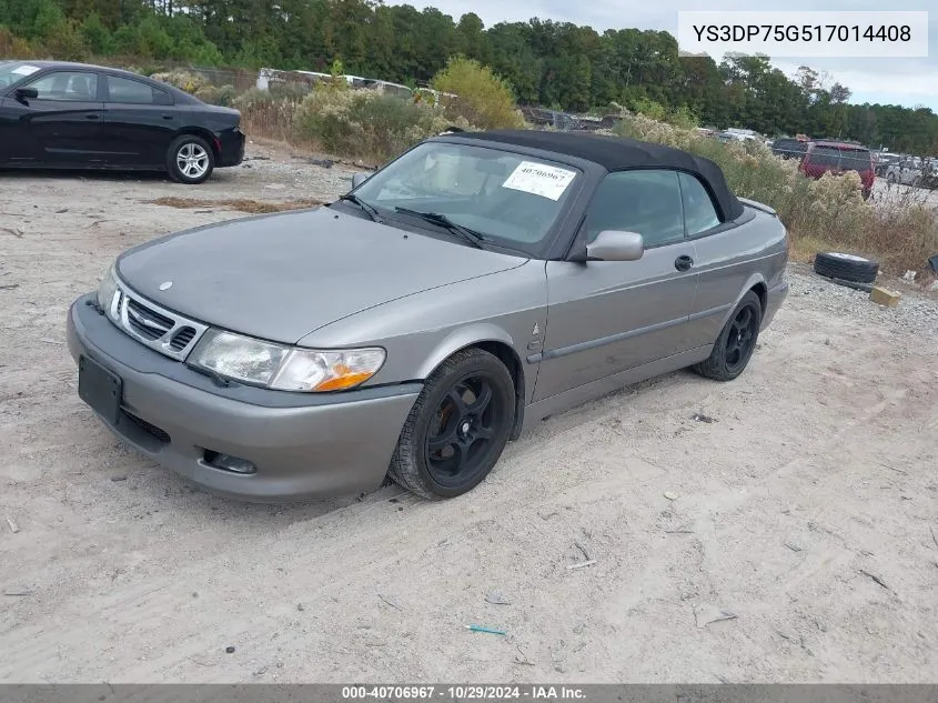 2001 Saab 9-3 Viggen VIN: YS3DP75G517014408 Lot: 40706967