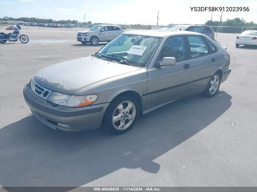 2001 Saab 9-3 Se VIN: YS3DF58K912023956 Lot: 40846620