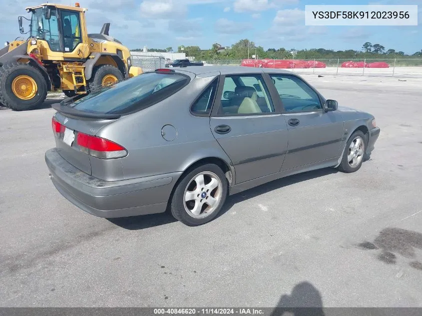 2001 Saab 9-3 Se VIN: YS3DF58K912023956 Lot: 40846620