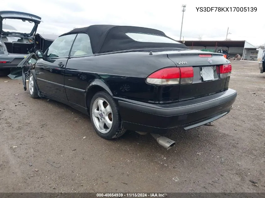 2001 Saab 9-3 Se VIN: YS3DF78KX17005139 Lot: 40854939