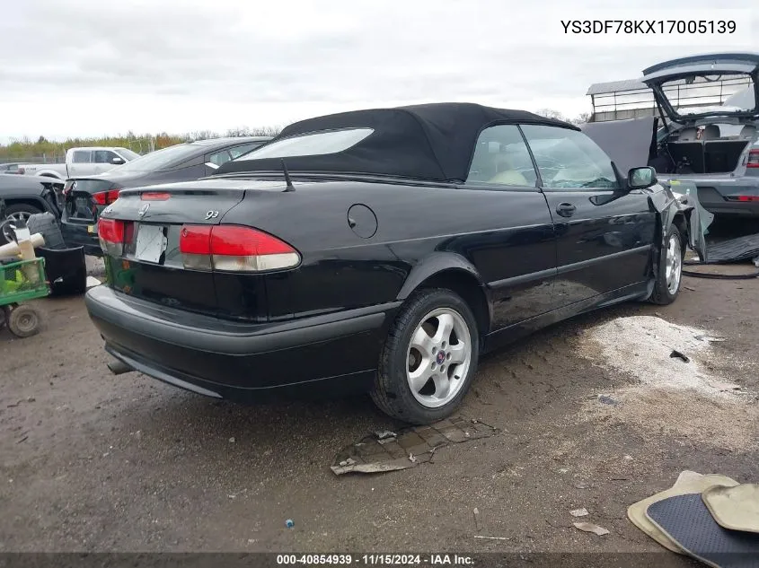 2001 Saab 9-3 Se VIN: YS3DF78KX17005139 Lot: 40854939