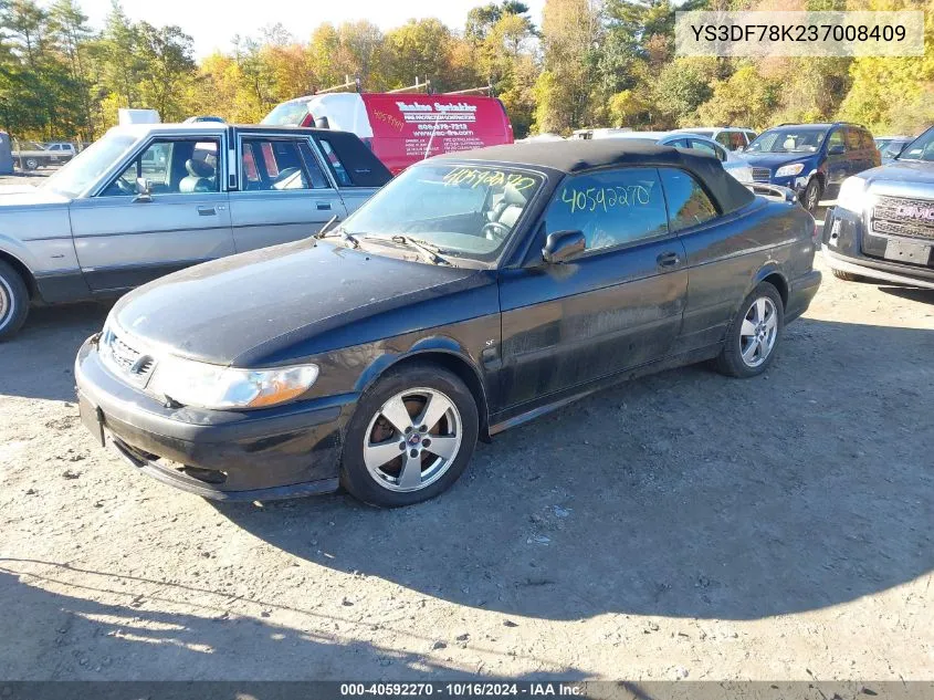 2003 Saab 9-3 Se VIN: YS3DF78K237008409 Lot: 40592270