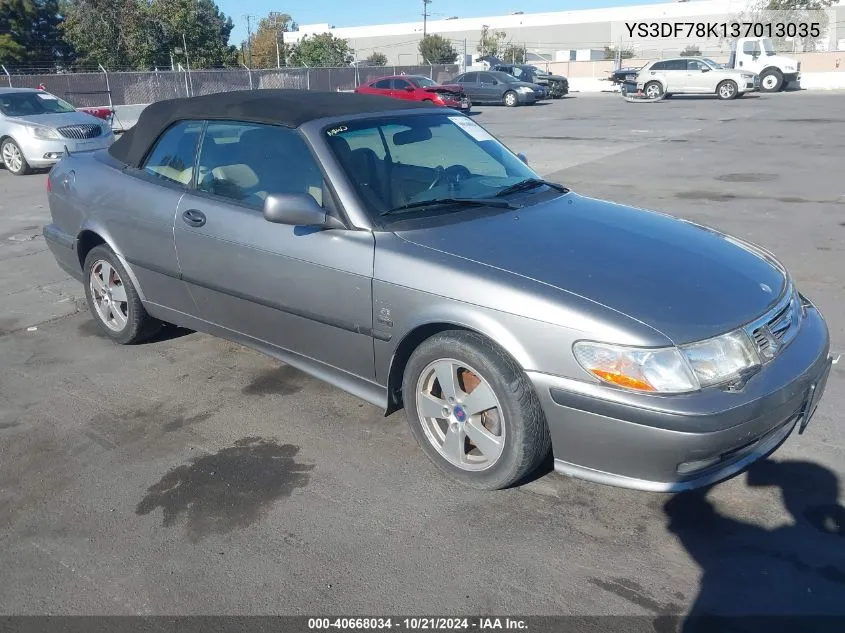 2003 Saab 9-3 Se VIN: YS3DF78K137013035 Lot: 40668034