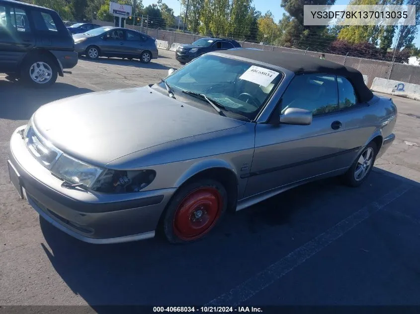 2003 Saab 9-3 Se VIN: YS3DF78K137013035 Lot: 40668034