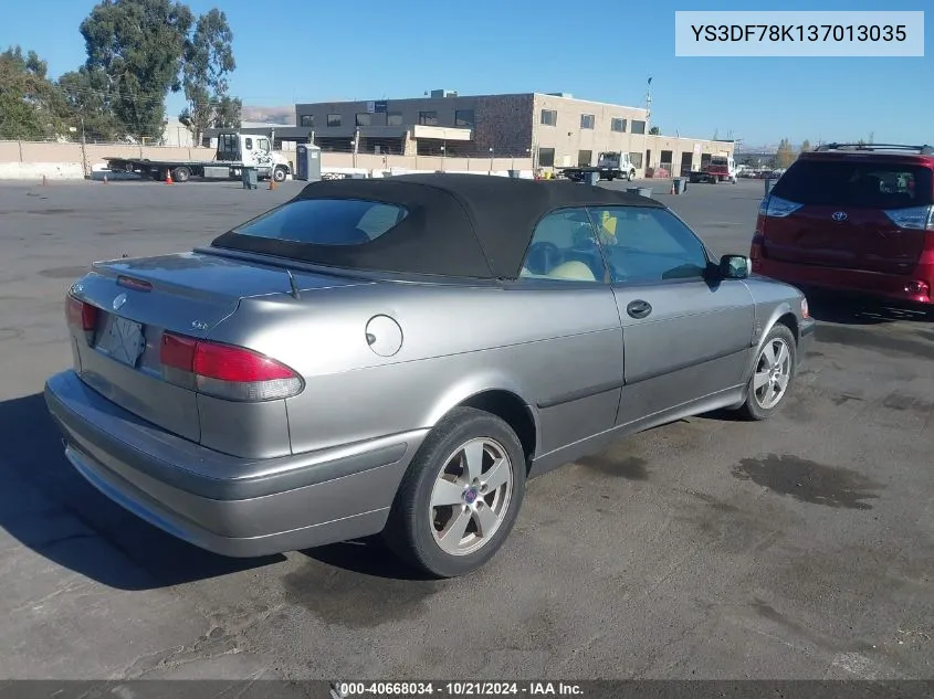 2003 Saab 9-3 Se VIN: YS3DF78K137013035 Lot: 40668034