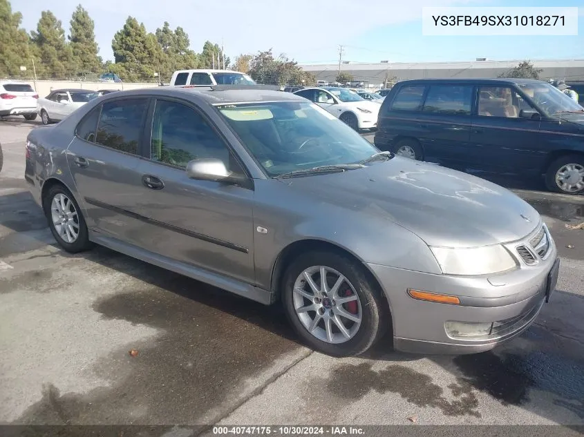 2003 Saab 9-3 Linear VIN: YS3FB49SX31018271 Lot: 40747175