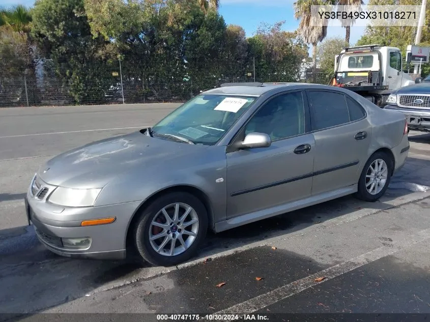 2003 Saab 9-3 Linear VIN: YS3FB49SX31018271 Lot: 40747175