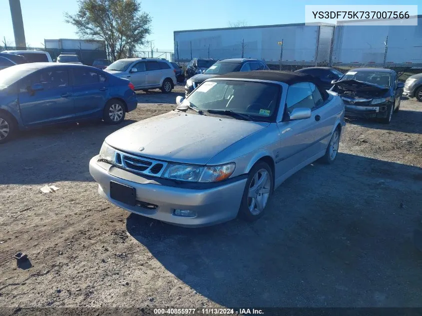 2003 Saab 9-3 Se VIN: YS3DF75K737007566 Lot: 40855977