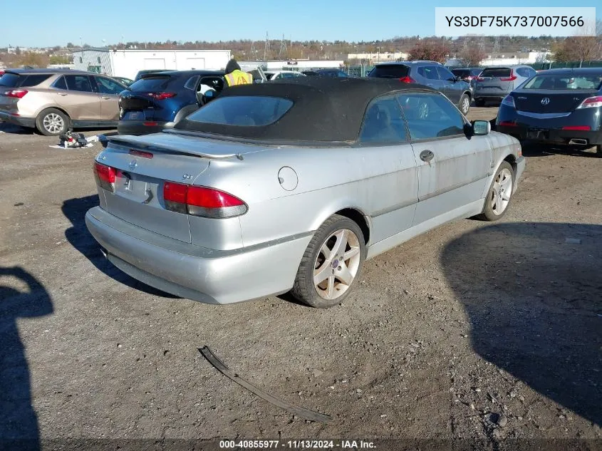 2003 Saab 9-3 Se VIN: YS3DF75K737007566 Lot: 40855977