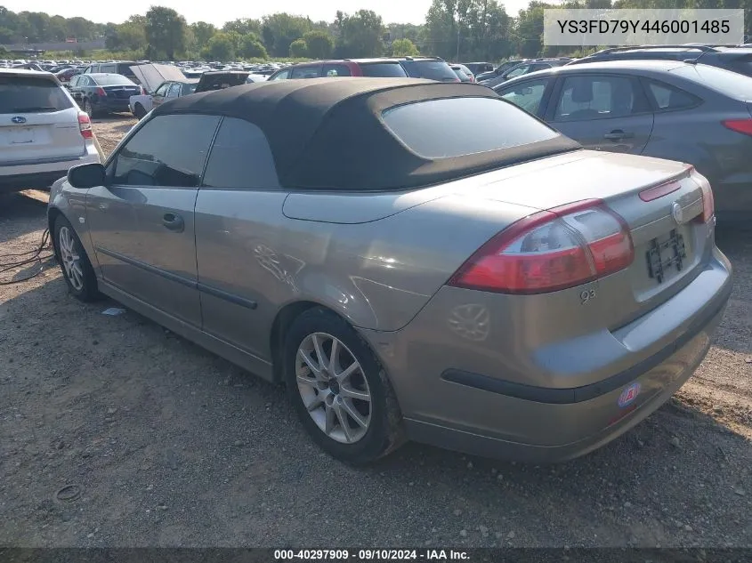 2004 Saab 9-3 Arc VIN: YS3FD79Y446001485 Lot: 40297909