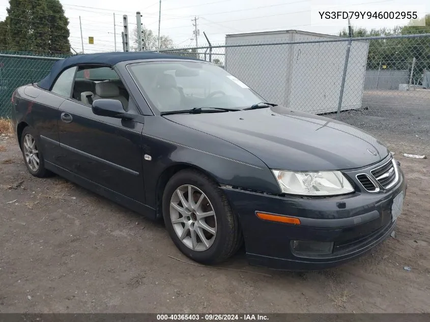 YS3FD79Y946002955 2004 Saab 9-3 Arc