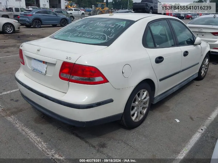 2004 Saab 9-3 Linear VIN: YS3FB45S541016239 Lot: 40379351