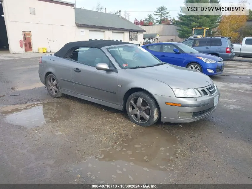 2004 Saab 9-3 Arc VIN: YS3FD79Y946008917 Lot: 40710710