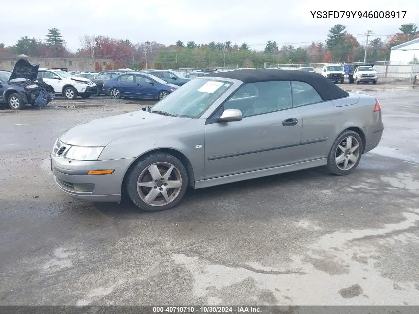 2004 Saab 9-3 Arc VIN: YS3FD79Y946008917 Lot: 40710710