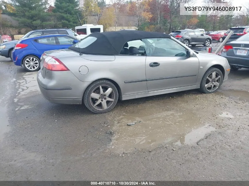 2004 Saab 9-3 Arc VIN: YS3FD79Y946008917 Lot: 40710710