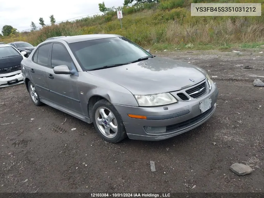 2005 Saab 9-3 VIN: YS3FB45S351031212 Lot: 12103384