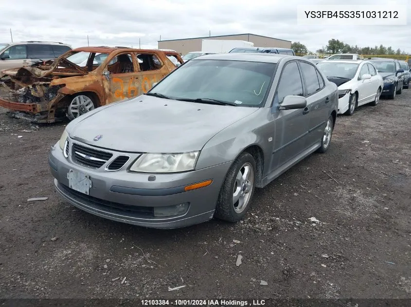 2005 Saab 9-3 VIN: YS3FB45S351031212 Lot: 12103384