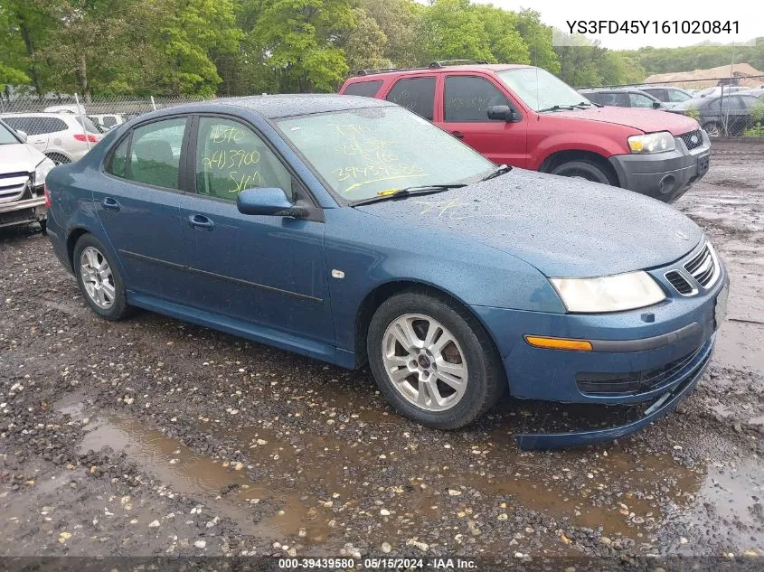 2006 Saab 9-3 2.0T VIN: YS3FD45Y161020841 Lot: 39439580