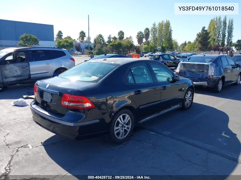 2006 Saab 9-3 2.0T VIN: YS3FD49Y761018540 Lot: 40428732