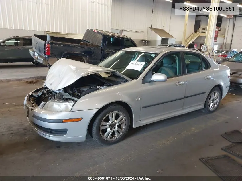 2006 Saab 9-3 2.0T VIN: YS3FD49Y361000861 Lot: 40501671