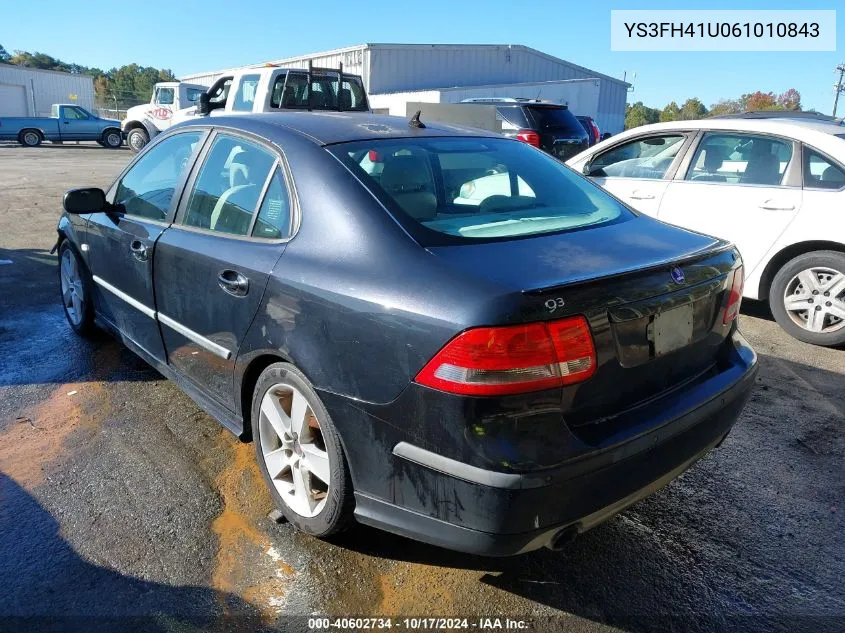 2006 Saab 9-3 Aero VIN: YS3FH41U061010843 Lot: 40602734